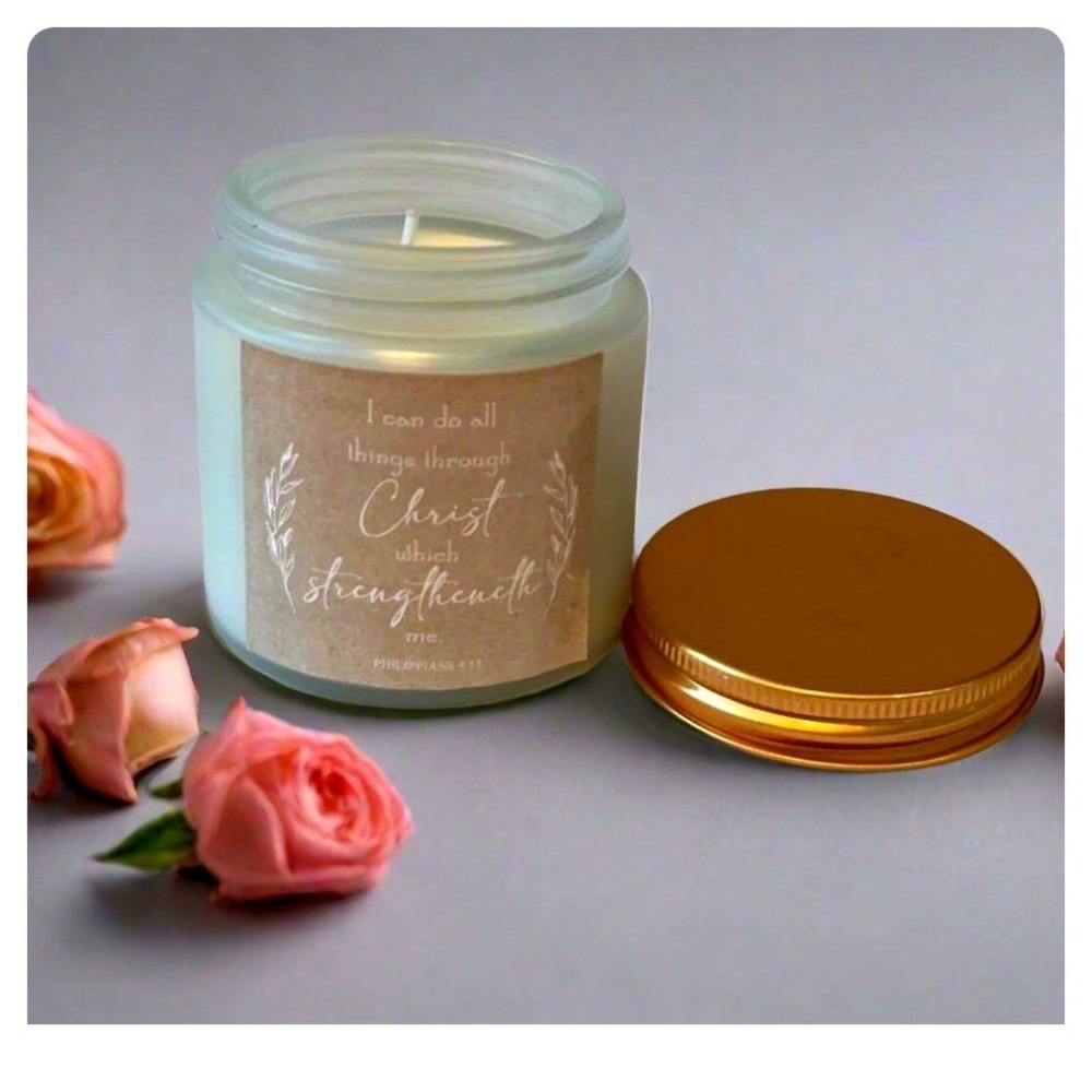 Wild Bluebell Scented Candle Christian Verse Home Decor Gift